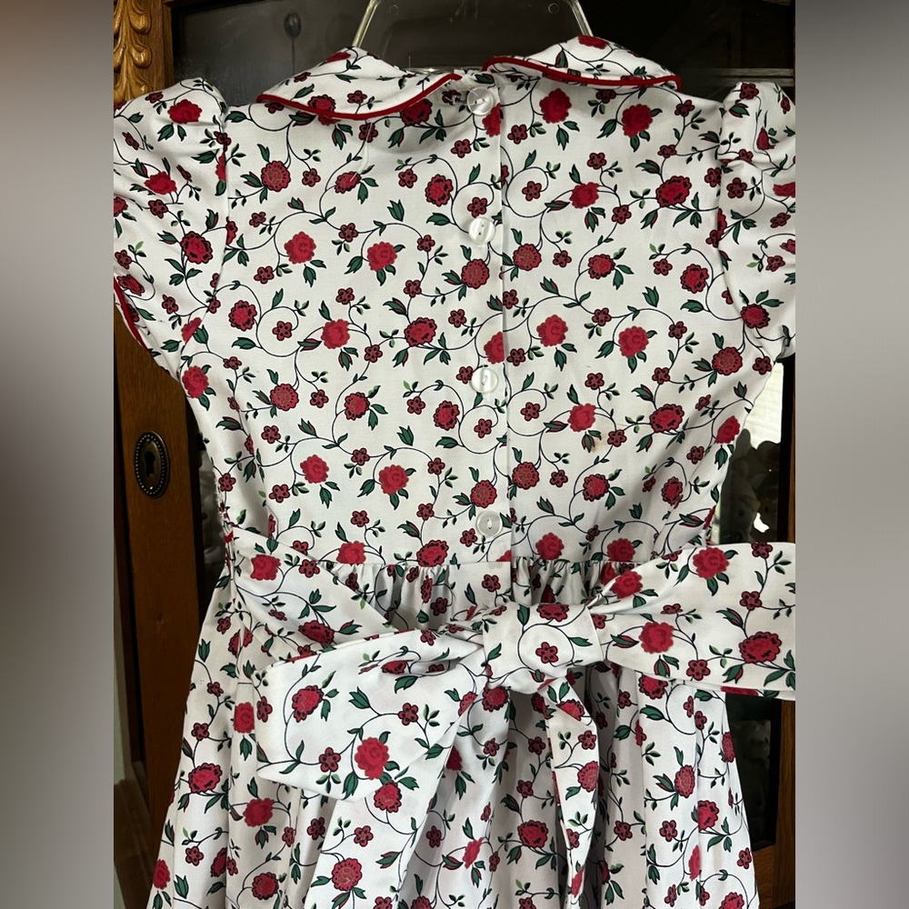 Edgehill Collection Spring Summer Floral Smocked Front Tie Back Dress 4T - Picture 7 of 7